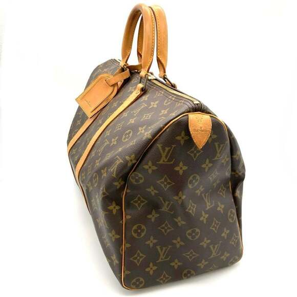 LOUIS VUITTON Authentic Brown Monogram Canvas Keepall 45 Boston Bag - Picture 3 of 10